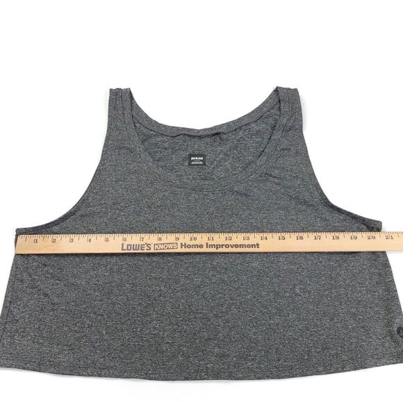 PRANA Alpenglow Crop Tank Loose Athletic Top Charcoal Heather Gray Womens Large - Picture 4 of 6